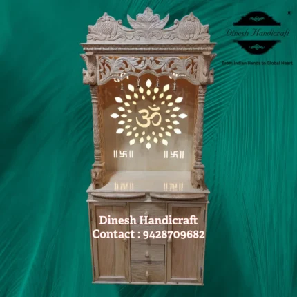 Sevan Wood Pooja Mandir for Home – Premium Handmade Wooden Temple | Dinesh Handicraft