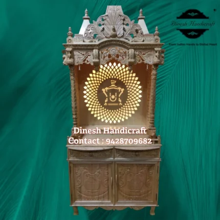Sevan Wood Pooja Mandir for Home – Premium Handmade Wooden Temple | Dinesh Handicraft