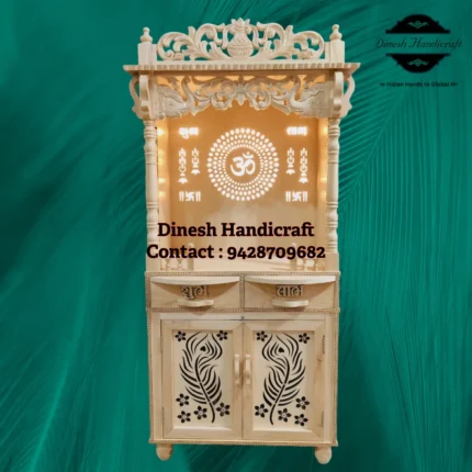Sevan Wood Pooja Mandir for Home – Premium Handmade Wooden Temple | Dinesh Handicraft