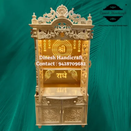 Sevan Wood Pooja Mandir for Home – Premium Handmade Wooden Temple | Dinesh Handicraft