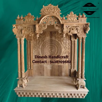 Sevan Wood Pooja Mandir for Home – Premium Handmade Wooden Temple | Dinesh Handicraft