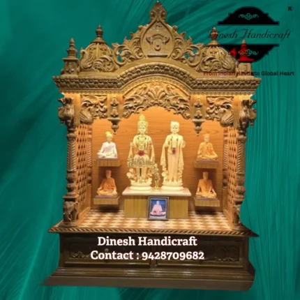 Sevan Wood Pooja Mandir for Home – Premium Handmade Wooden Temple | Dinesh Handicraft