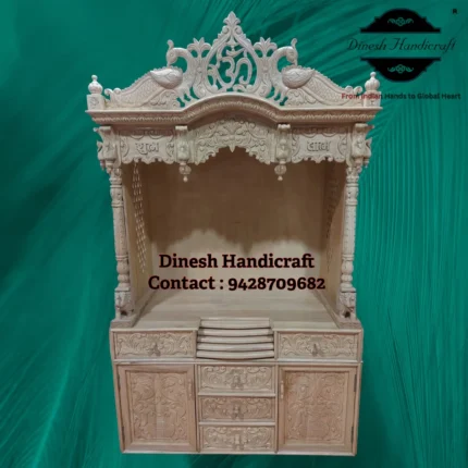 Sevan Wood Pooja Mandir for Home – Premium Handmade Wooden Temple | Dinesh Handicraft