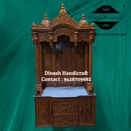 Sevan Wood Pooja Mandir for Home – Premium Handmade Wooden Temple | Dinesh Handicraft