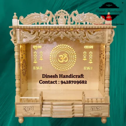 Sevan Wood Pooja Mandir for Home – Premium Handmade Wooden Temple | Dinesh Handicraft