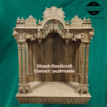 Sevan Wood Pooja Mandir for Home – Premium Handmade Wooden Temple | Dinesh Handicraft