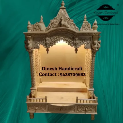 Sevan Wood Pooja Mandir for Home – Premium Handmade Wooden Temple | Dinesh Handicraft
