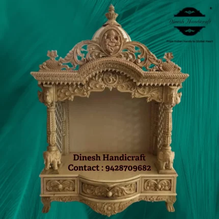 Sevan Wood Pooja Mandir for Home – Premium Handmade Wooden Temple | Dinesh Handicraft