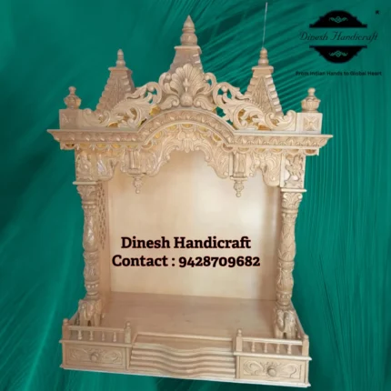 Sevan Wood Pooja Mandir for Home – Premium Handmade Wooden Temple | Dinesh Handicraft