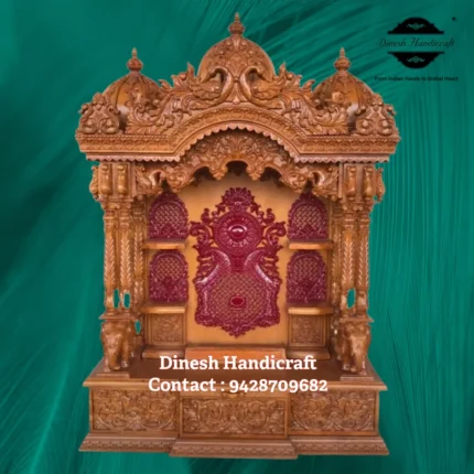 Sevan Wood Pooja Mandir for Home – Premium Handmade Wooden Temple | Dinesh Handicraft