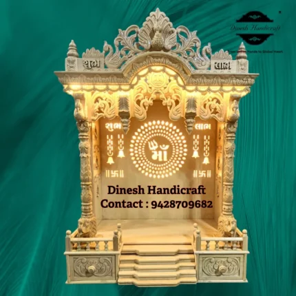 Sevan Wood Pooja Mandir for Home – Premium Handmade Wooden Temple | Dinesh Handicraft