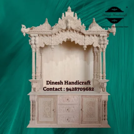 Sevan Wood Pooja Mandir for Home – Premium Handmade Wooden Temple | Dinesh Handicraft