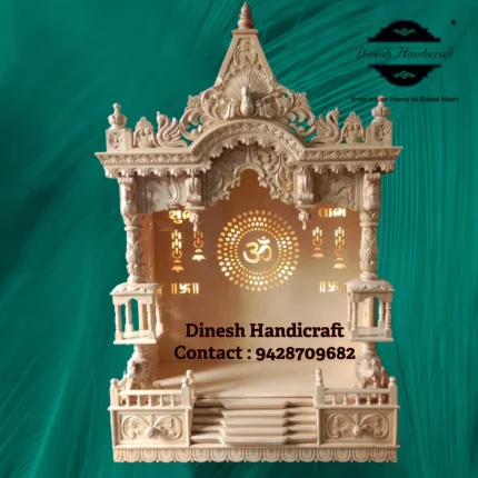 Sevan Wood Pooja Mandir for Home – Premium Handmade Wooden Temple | Dinesh Handicraft