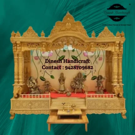 Sevan Wood Pooja Mandir for Home – Premium Handmade Wooden Temple | Dinesh Handicraft