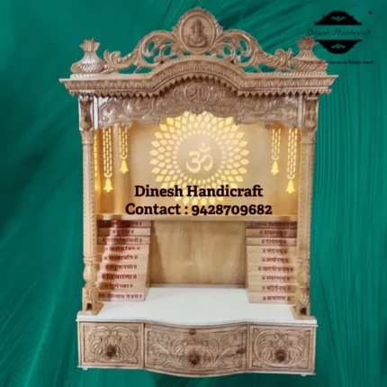 Sevan Wood Pooja Mandir for Home – Premium Handmade Wooden Temple | Dinesh Handicraft
