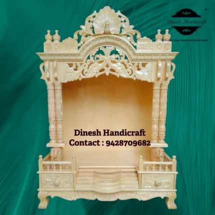 Sevan Wood Pooja Mandir for Home – Premium Handmade Wooden Temple | Dinesh Handicraft