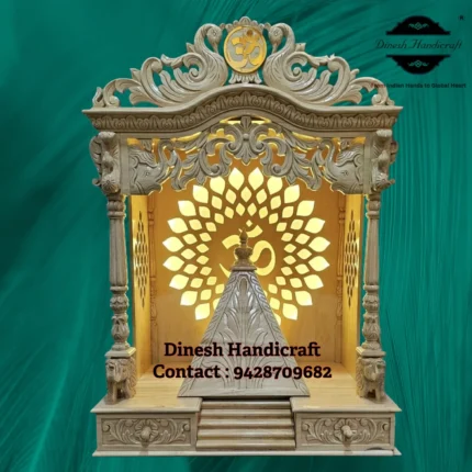 Sevan Wood Pooja Mandir for Home – Premium Handmade Wooden Temple | Dinesh Handicraft