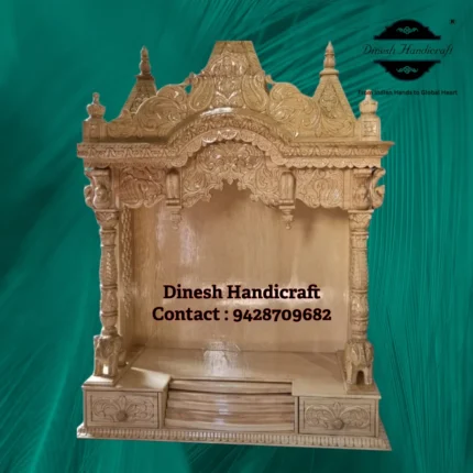 Sevan Wood Pooja Mandir for Home – Premium Handmade Wooden Temple | Dinesh Handicraft