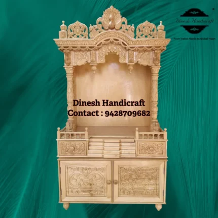 Sevan Wood Pooja Mandir for Home – Premium Handmade Wooden Temple | Dinesh Handicraft