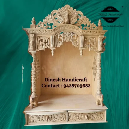Sevan Wood Pooja Mandir for Home – Premium Handmade Wooden Temple | Dinesh Handicraft