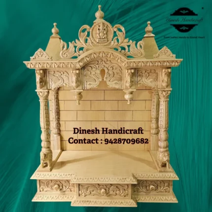 Sevan Wood Pooja Mandir for Home – Premium Handmade Wooden Temple | Dinesh Handicraft