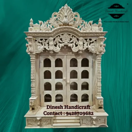 Sevan Wood Pooja Mandir for Home – Premium Handmade Wooden Temple | Dinesh Handicraft