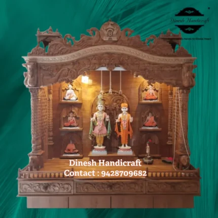 Sevan Wood Pooja Mandir for Home – Premium Handmade Wooden Temple | Dinesh Handicraft